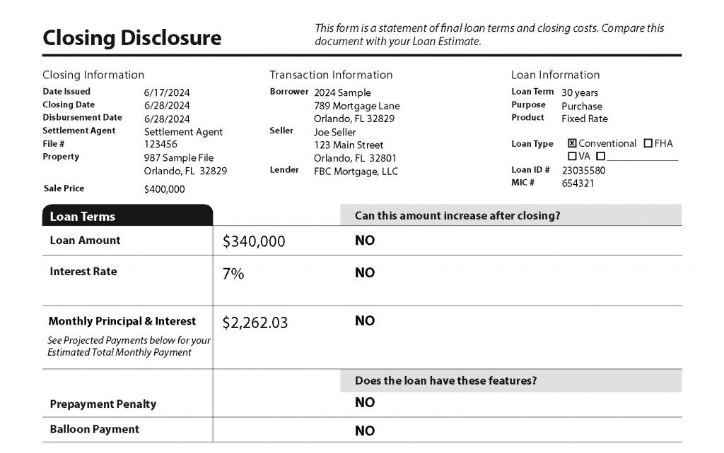 How to Read Your Closing Disclosure - Loan Terms