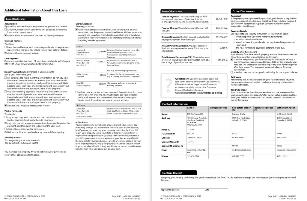 How to Read Your Closing Disclosure - Additional Information About This Loan